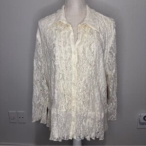 Ivory Lace Blouse, XL